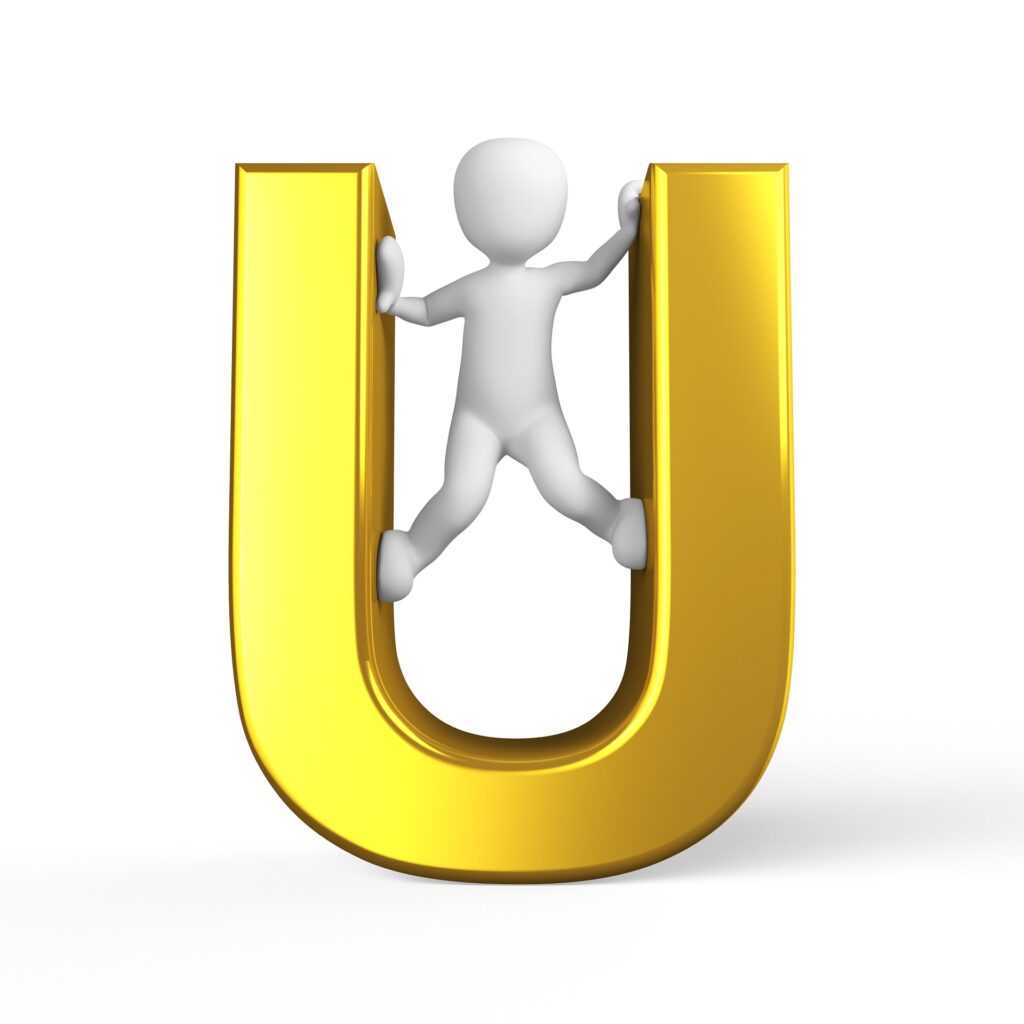 The letter U