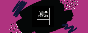 Airlie Bird Travel Club Logo Pink Background with Black and White