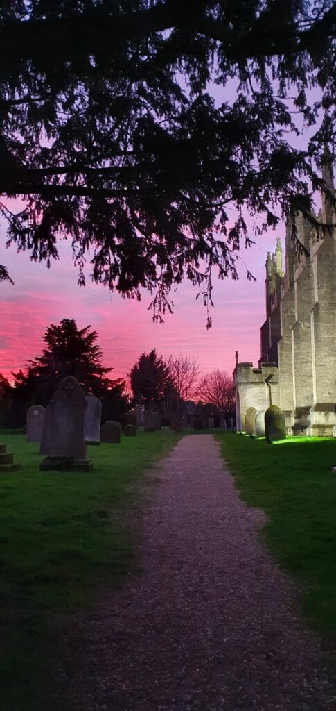 St Augustines Church Skirlaugh at sunset