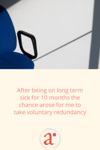 Beige background with a picture of a typist chair just going out of shot