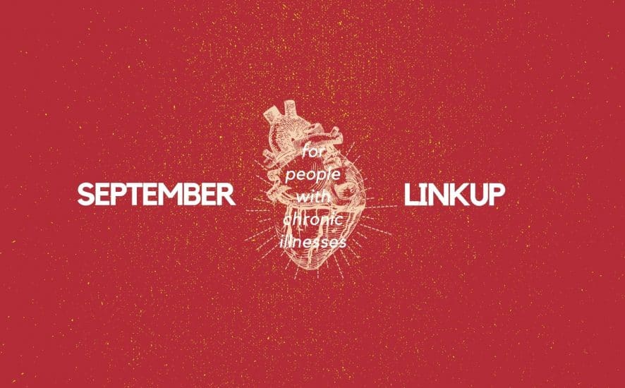 Red background with September Link up